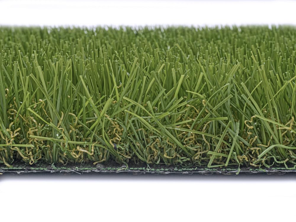 Gazon synthetique HENRI. Hauteur totale 35 mm. Dimensions 2x5 m. (10 m2). Gazon naturel et realiste, doux, resistant UV. Pour jardins et paysagisme