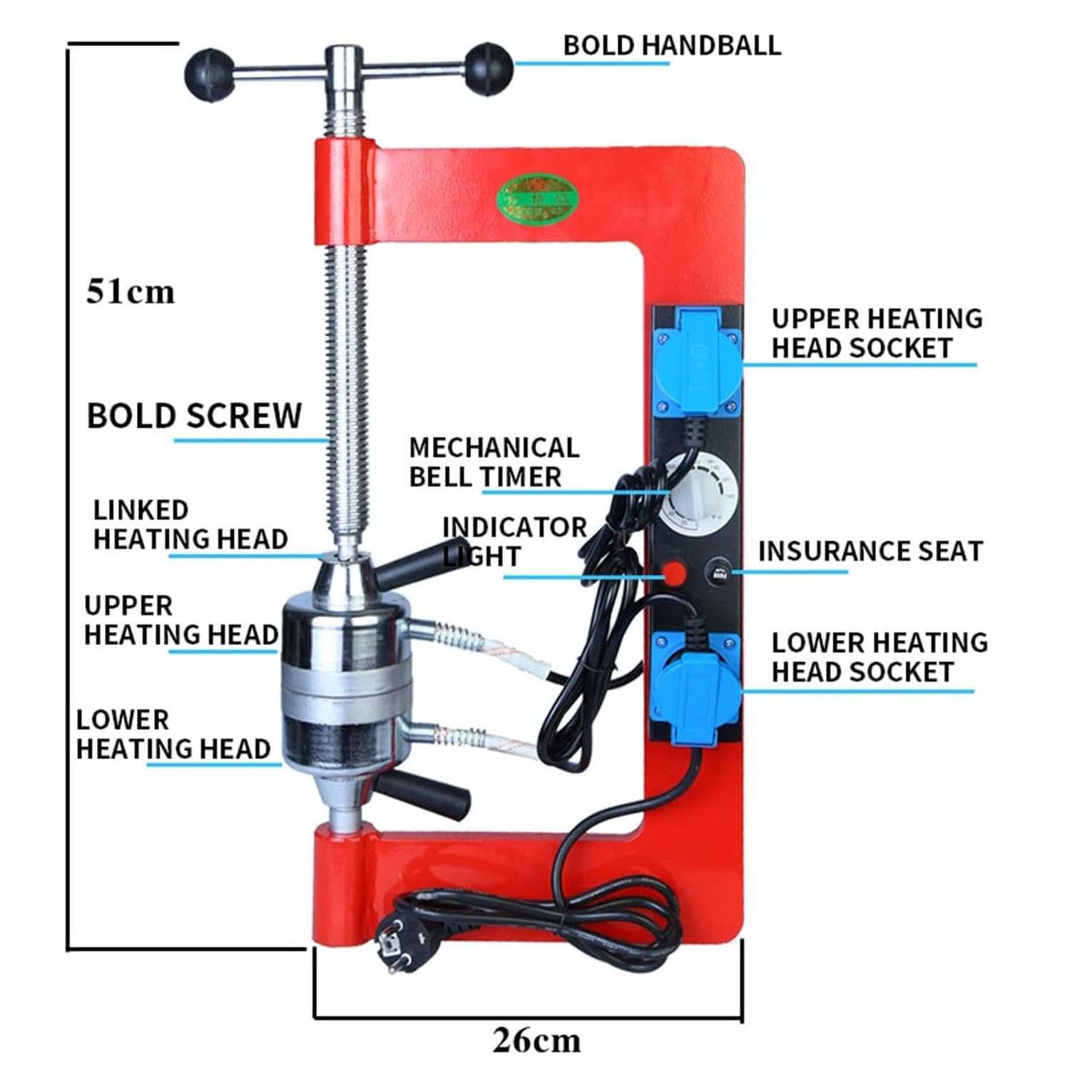 Vulcanizzatore per pneumatici, strumento di riparazione pneumatici, vulcanizzatore spot per riparazioni di riscaldamento a 170-180 ℃, kit essenziale per riparazioni di pneumatici rapide ed efficienti