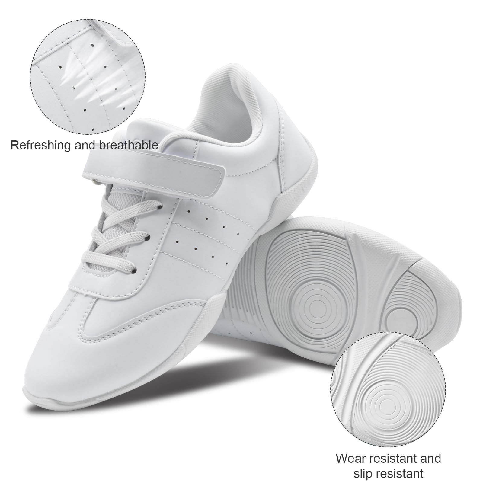 Cheerleading Chaussures De Pom-Pom Girl pour Filles Chaussures De Cheer Légères pour Femmes Sneakers De Danse Jazz Gymnastique Yoga Compétition