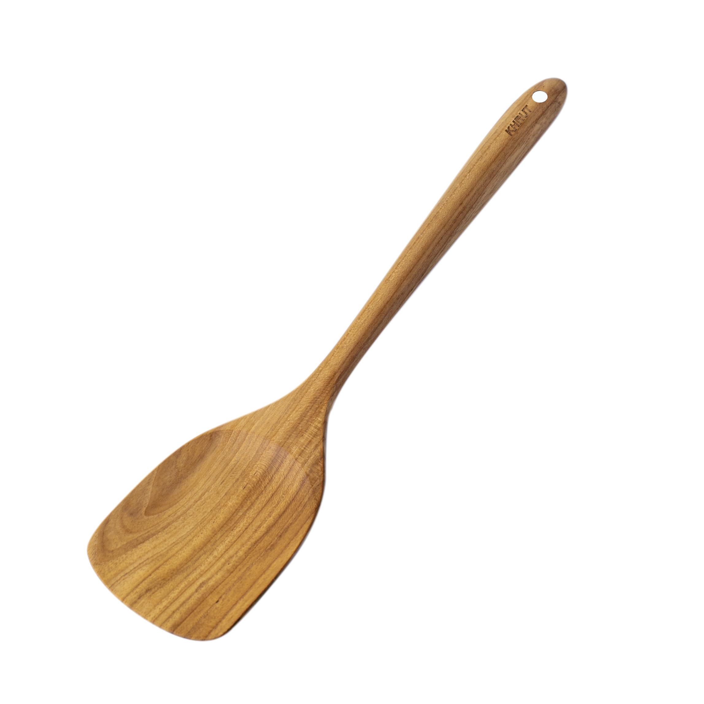Teak Wood Spatula, 13.5 inch Long, Natural Teak Utensil for Non-stick Cookware