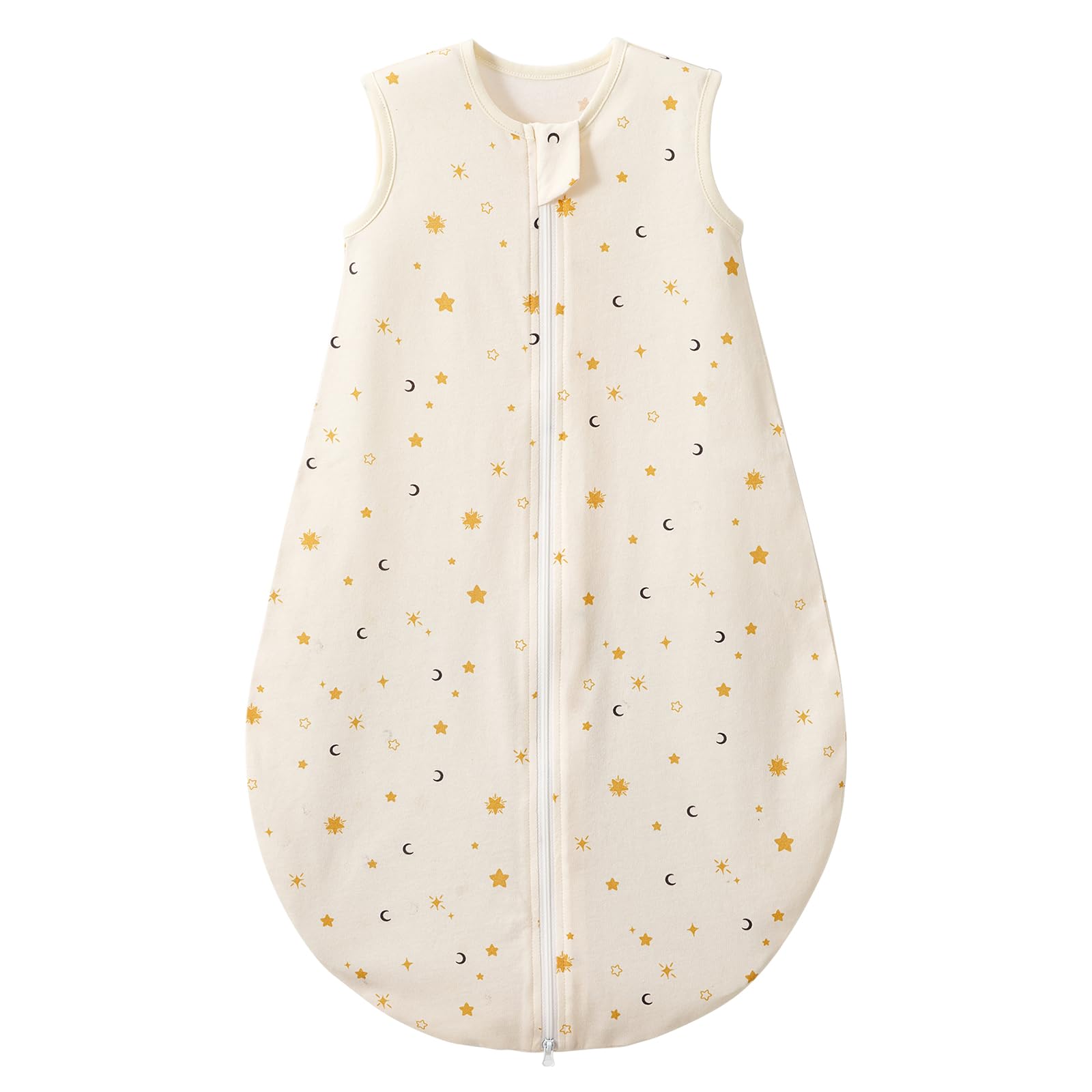 Duomiaomiao Baby Sleeping Bag 0.5 TOG Summer Sleeping Bag, 100% Cotton Baby Sleep Sack 0-6 Months Unseix Baby Wearable Blanket Newborn, Beige