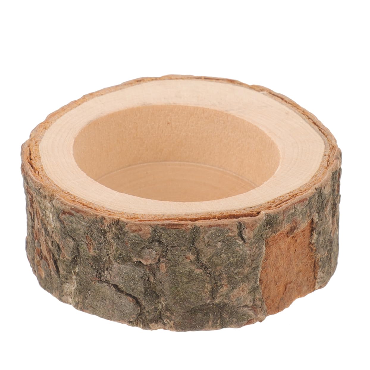 HAPINARY Wooden Hamster Feeding Bowl Natural Solid Wood Pet Feeder for Small Animals for Hamsters Rabbits and Squirrels Easy Small Pet Cages