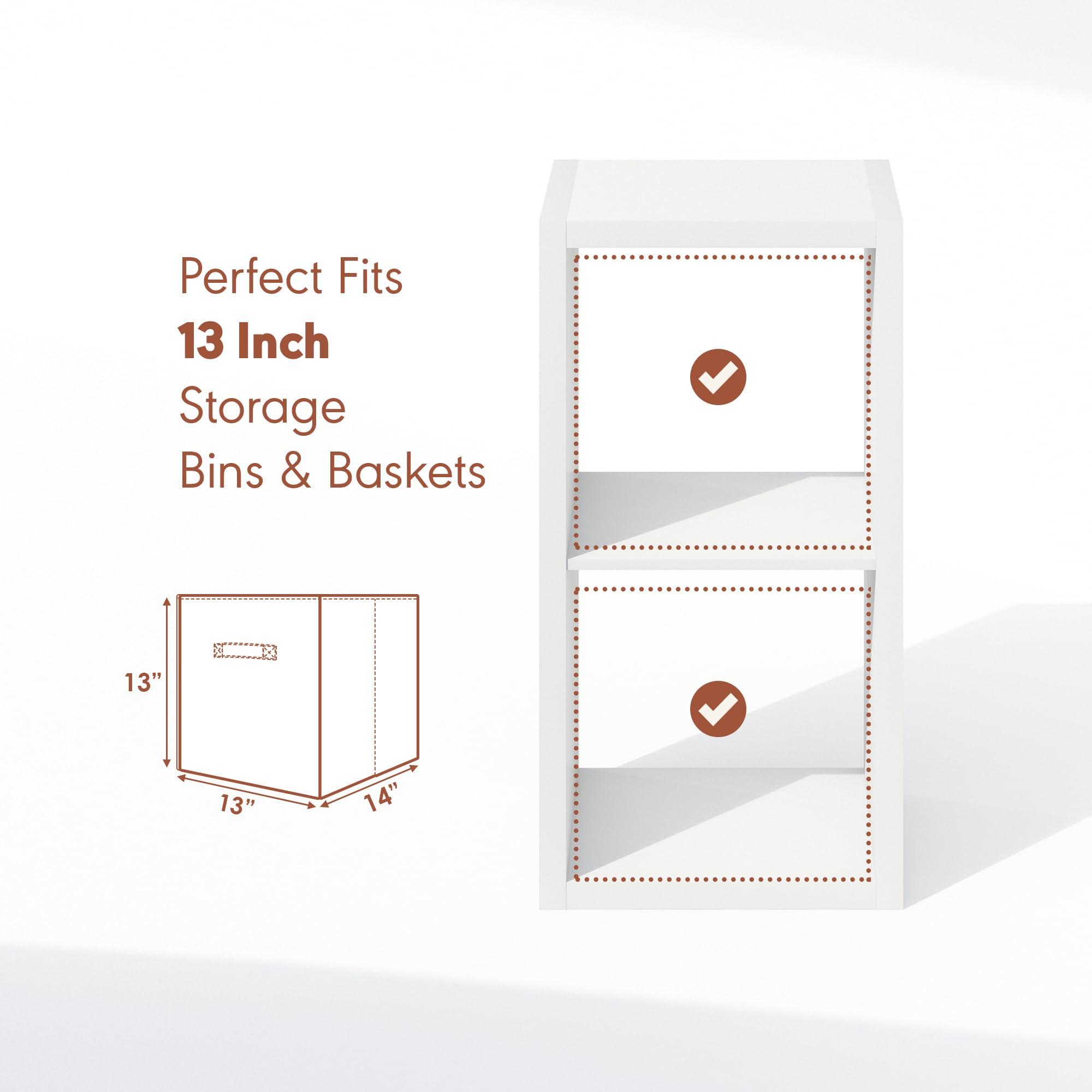 Furinno Cubicle Meuble Tourne-Disque avec Rangement pour Vinyles, 2-Cube Rangement pour Disques Vinyles 1.2 Extra Épais, Multimédia Ouverte À L'Arrière pour CD DVD Disques De Jeu Blu-Ray, Blanc