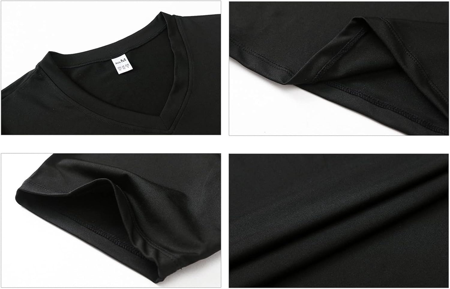 2pack Men's Compression Shirts V-Neck Short Sleeve Athletic T-Shirt Outdoor Running Quick Dry