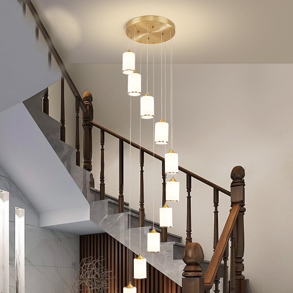 Luminaire suspendu pour immeuble duplex et long lustre d'escalier