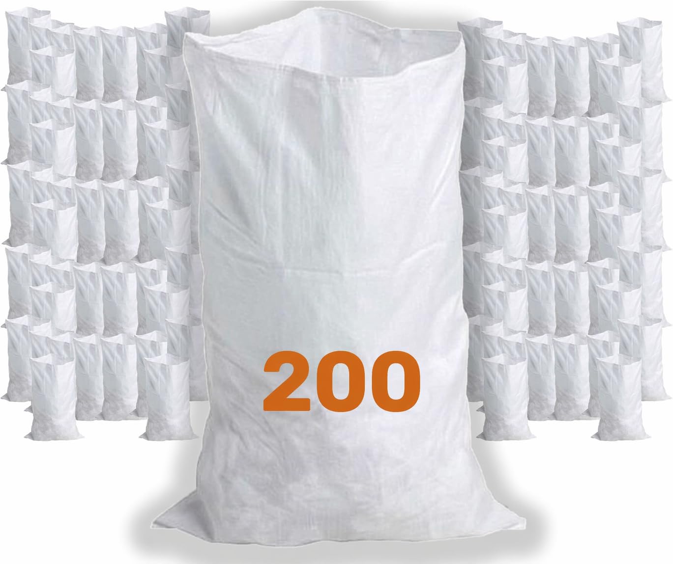 Sacs à gravats tissés ultra résistant 56 x 96 cm de 50 litres, 200 Unités