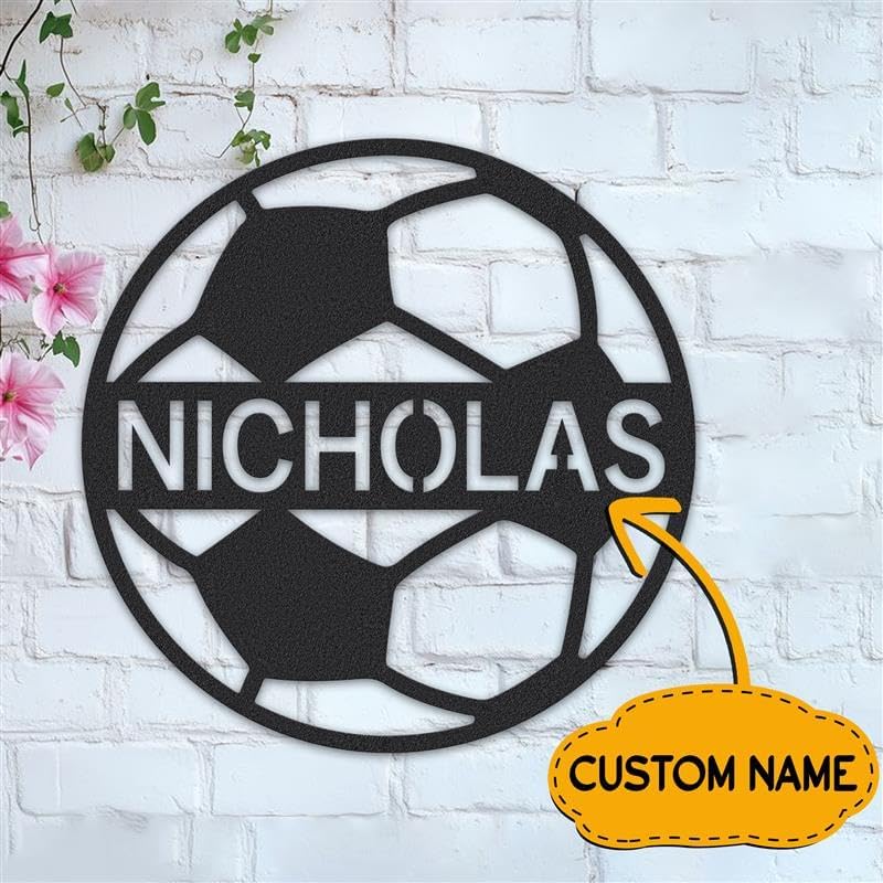 Personalized Soccer Ball Name Sign | Personalized Soccer Name Sign, Sports Name Sign, Gift For Soccer Football Players, Sports Wall Art image 4