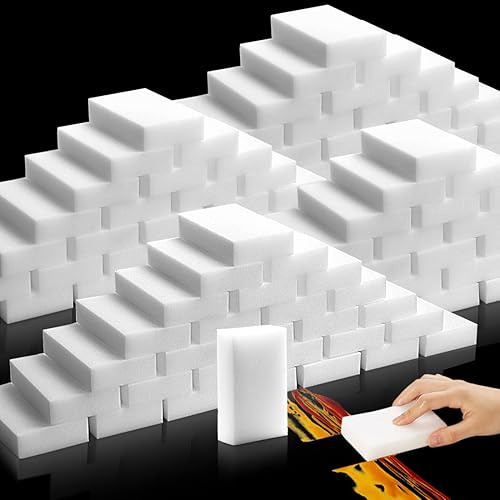 Esponja de melamina, 100 + 25 piezas, 125 piezas en total, espuma de limpieza duradera, almohadillas de limpieza premium, para fregaderos, cocina,