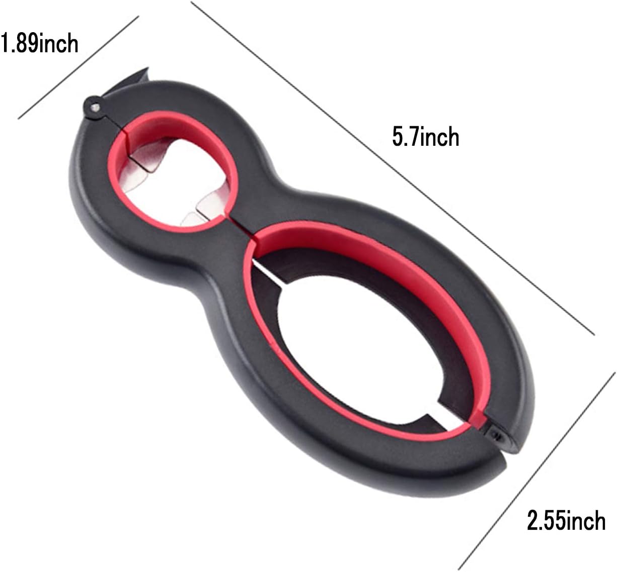 Bottle Opener and 6 in One Multi Opener Bottle - Happy Opener All in One Opener Tool - Jar Opener for Seniors with Arthritis (Black/red): Home & Kitchen