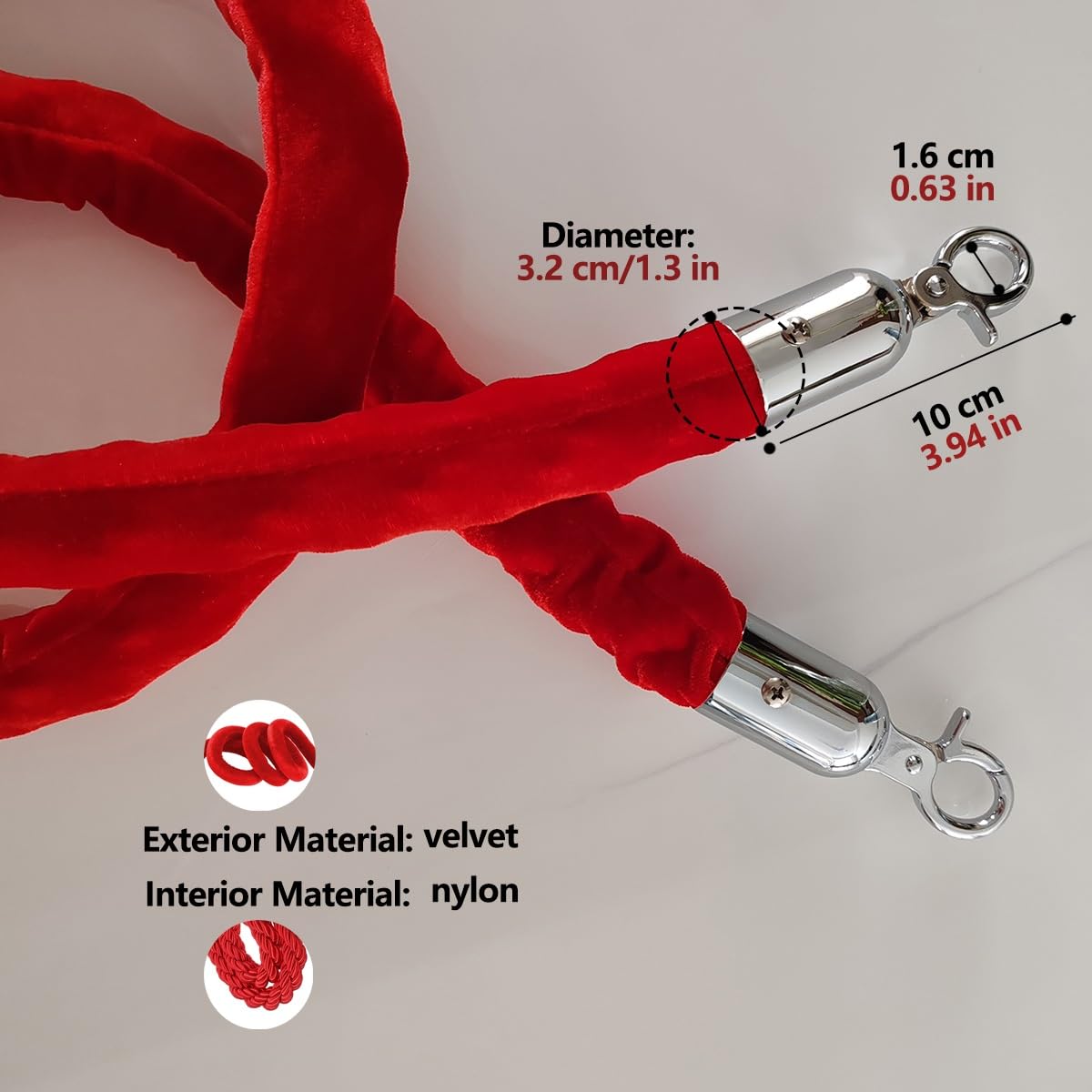 Kolejka do łóżka owinięta aksamitem, 4 m, skręcona lina konopna do kontroli tłumu, srebrna bezpieczna przegroda idealna na imprezy i spotkania w kolejce
