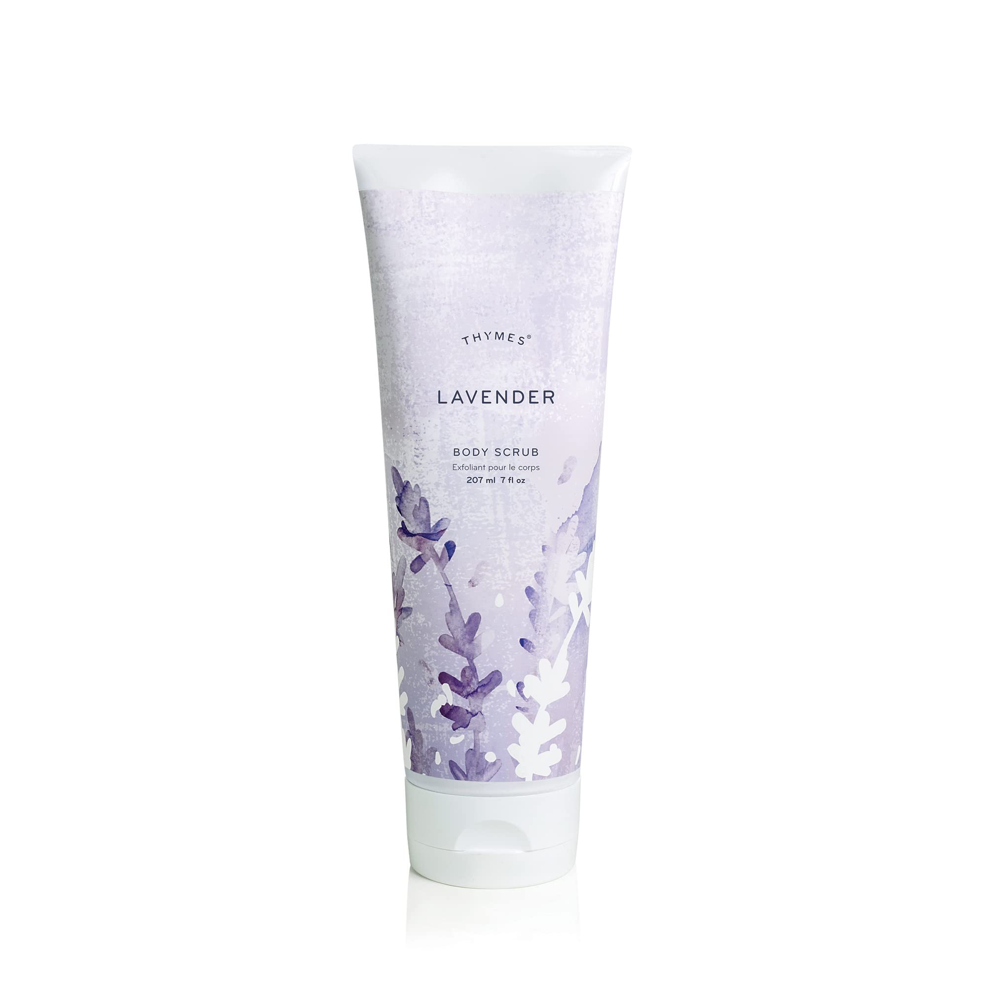 Thymes Lavender Body Scrub - Body Exfoliator for Skin Care Routine - Moisturizing and Exfoliating Body Scrub, Face Scrub, Foot Scrub (7 Fl Oz)