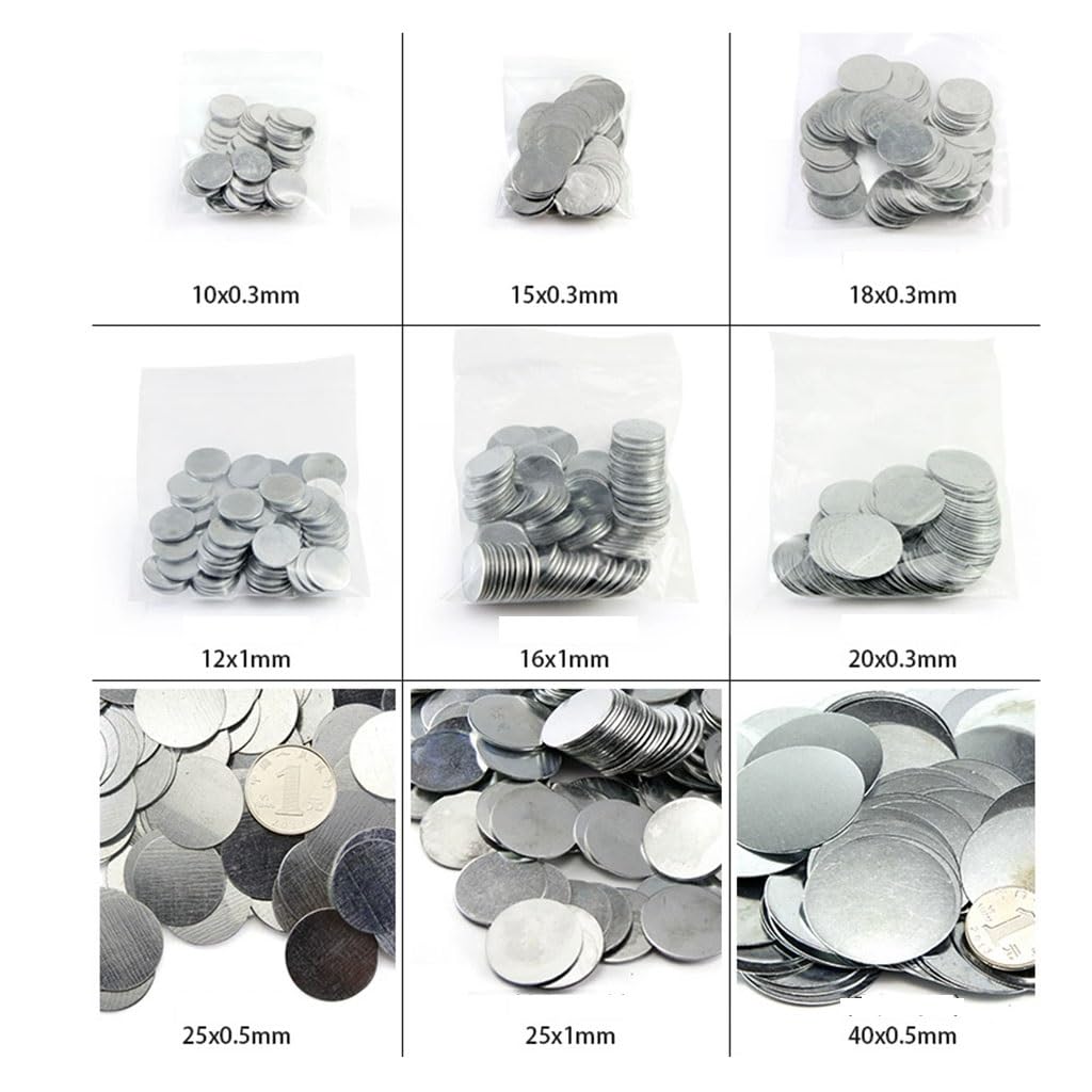 Lamiera di Ferro Rotonda Ultrasottile 100 Pezzi 0,5 mm Lamina Rettangolare 10x0,5mm per Magneti