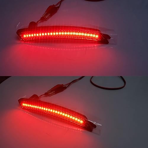 Miniatura 2 de Marcador lateral LED para parachoques compatible con BMW MINI Cooper 2007-2015, luces traseras rojas, 54 LEDs/pares, conductor y pasajero de lente