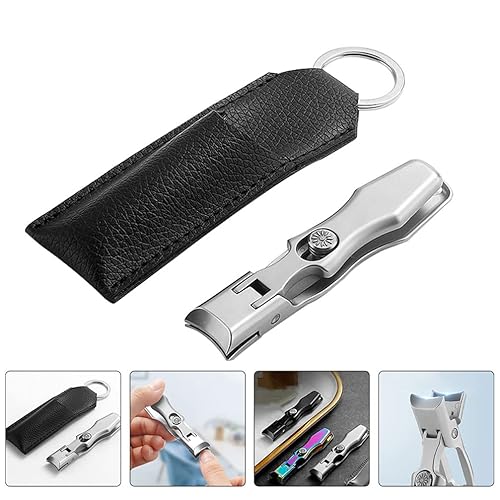 Miniatura 6 de Beaupretty Cortaúñas plegable autobloqueante, cortador de uñas de acero inoxidable, bloqueo de seguridad, apertura de mandíbula extra grande y