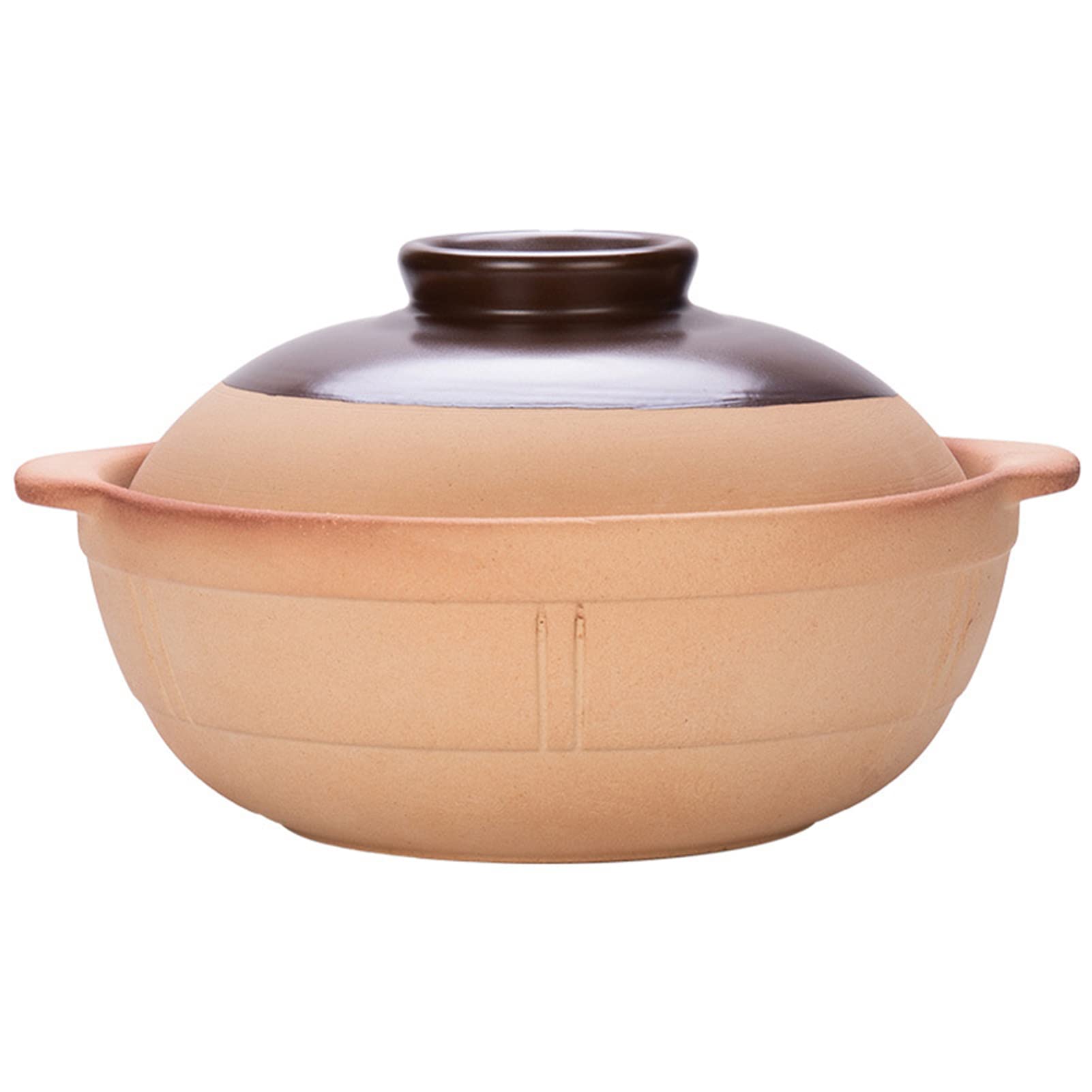 Cocotte en céramique de cuisson lente, soupière en argile 1000 ML ronde