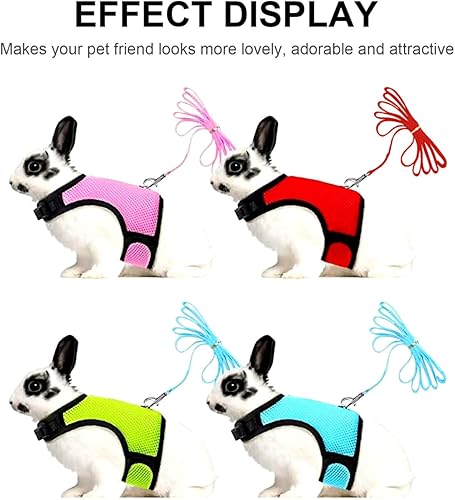 Miniatura 11 de POPETPOP 4pcs Bunny Vest Kitten Clothes Bunny Leash Cami Hanger Guinea Pig Harness Puppy Walking Vest Dog Breathable Harness Rabbit Rabbit s Leash