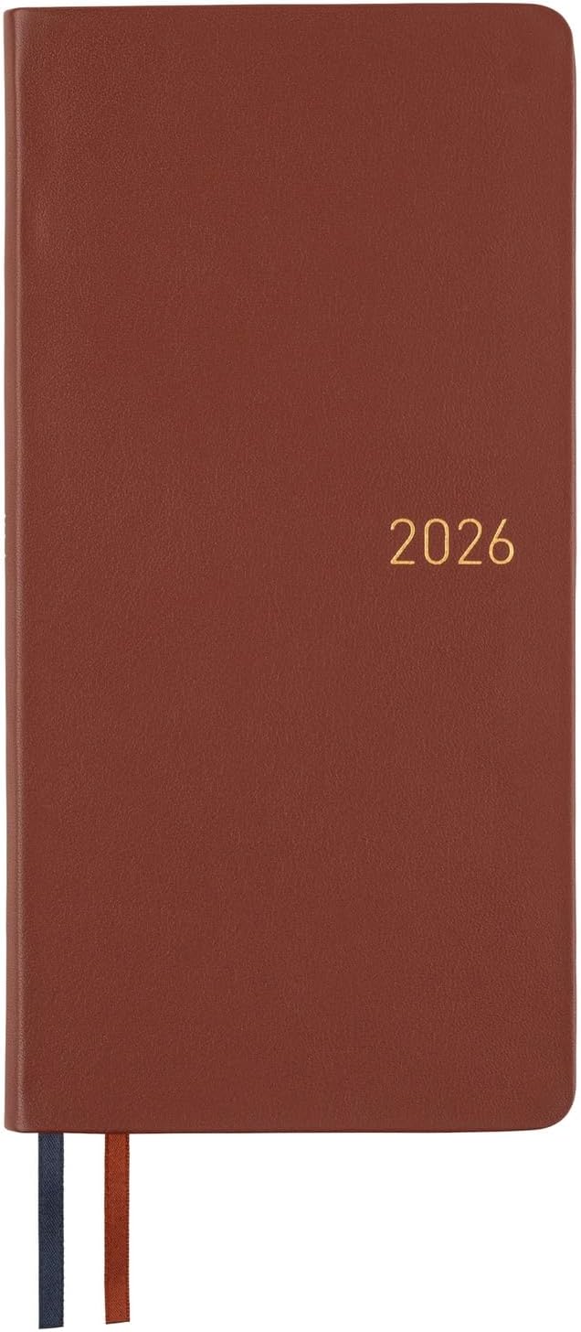 Hobonichi Techo 2026 Spring Weeks – Leather: Wine Brown (Japanese, Tall & Slim, April Start)