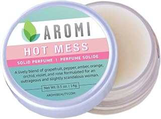 Aromi Hot Mess Solid Perfume | Fruity, Floral Fragrance, Vegan, Cruelty-free, Wax Scent, Travel, Funny Gift Idea, Grapefruit, Rose, Orchid Handmade (Hot Mess)