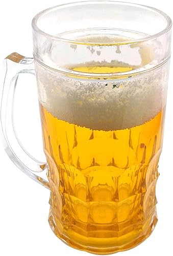 Miniatura 6 de Taza de cerveza falsa de 15.2 fl oz creativa doble entrepiso doble capa taza de cerveza congelada capacidad extra grande accesorios de decoración