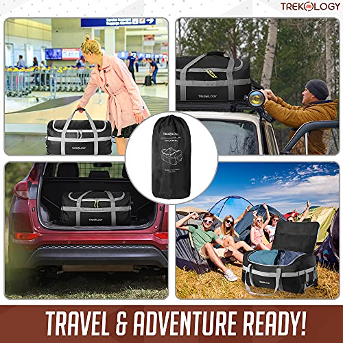 Rolling Duffle Bag with Wheels, 85L Large Duffel Luggage Bags for Travel, Black Wheeled Duffel Bag Luggage, Carry on Rolling Duffel Bags for Traveling, Foldable Collapsible Duffle Bag with Rollers