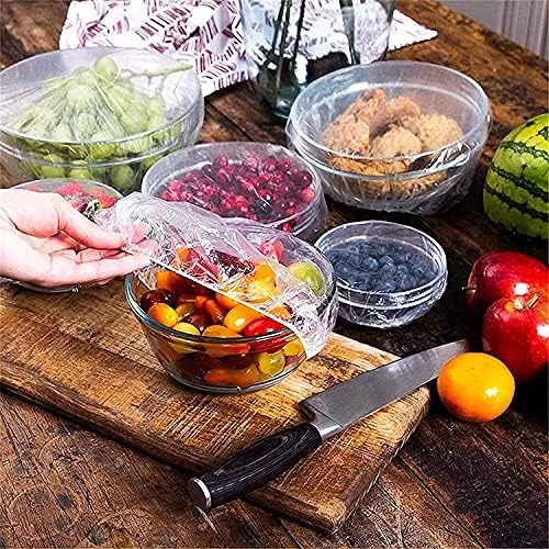 Fresh Keeping Bags, Reusable Elastic Food Storage Covers, Universal Stretch Plastic Wrap Bowl Covers 100/200/300pcs (100)