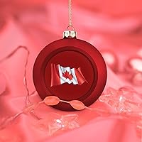 Vista 7 de Bolas de Navidad con bandera de Canadá, adornos para árbol de Navidad, adornos para colgar en la decoración de fiestas