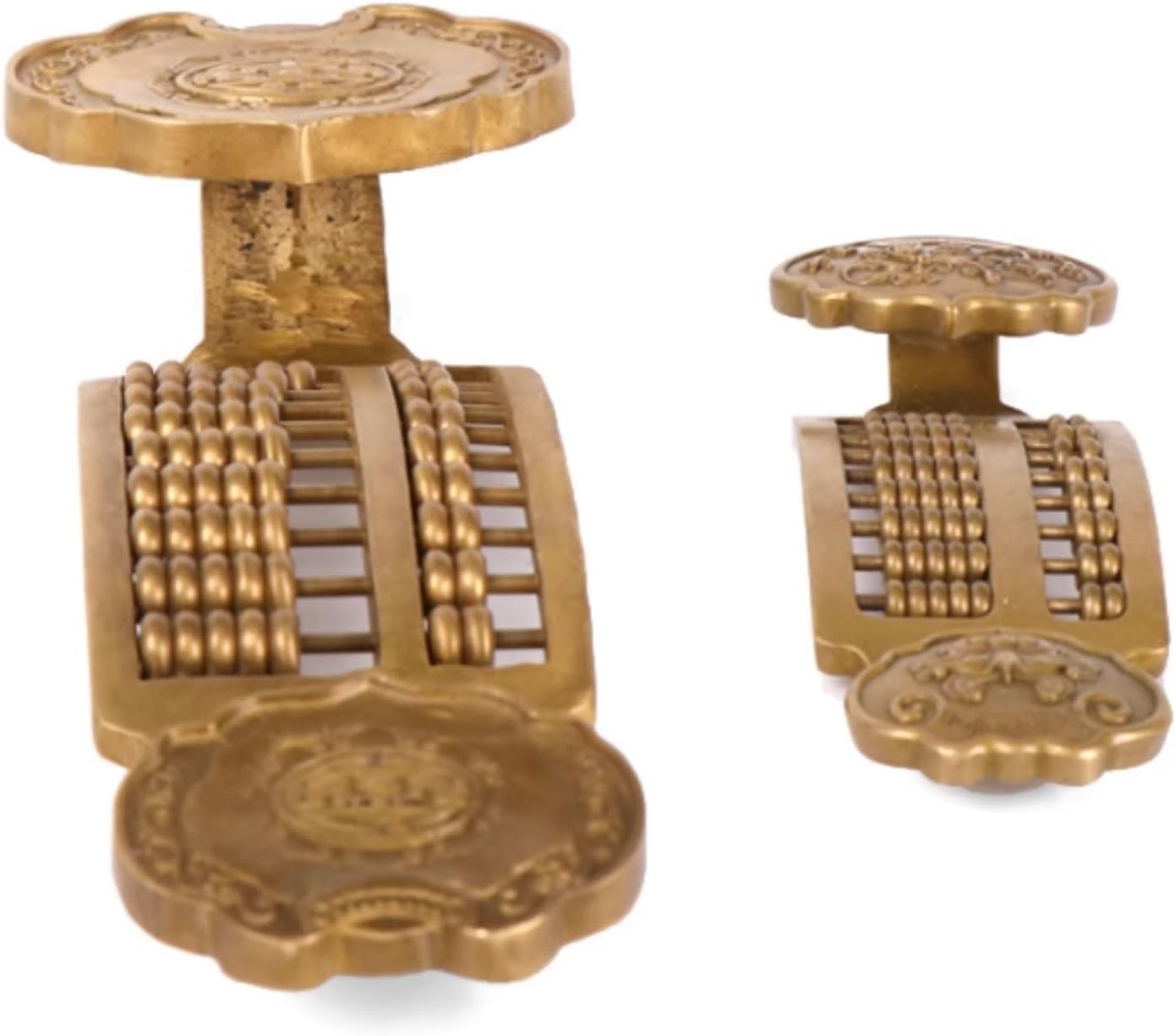 Math Abacus Educational Tool 1Pcs Ancient Chinese Style Abacus Ornament Brass Statue Home Decor Vintage Figurine Desktop Office Decoration(18.5cm)