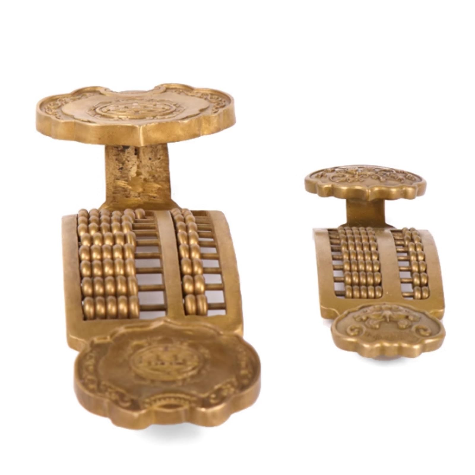 Abacus Tool 1 Szt. Starożytny Chiński Styl Abacus Ornament Mosiądz Statua Wystrój Domu Zabytkowa Figurka Dekoracja Pulpitu Narzędzie do Obliczania(32cm)