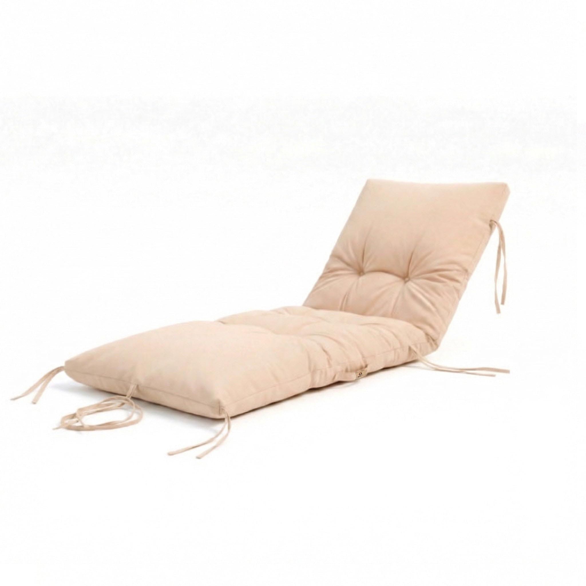 Cuscino Lettino Prendisole con Imbottitura da 12 cm, Materassino per Sdraio da Giardino e Chaise Longue, 185x60 cm, Beige