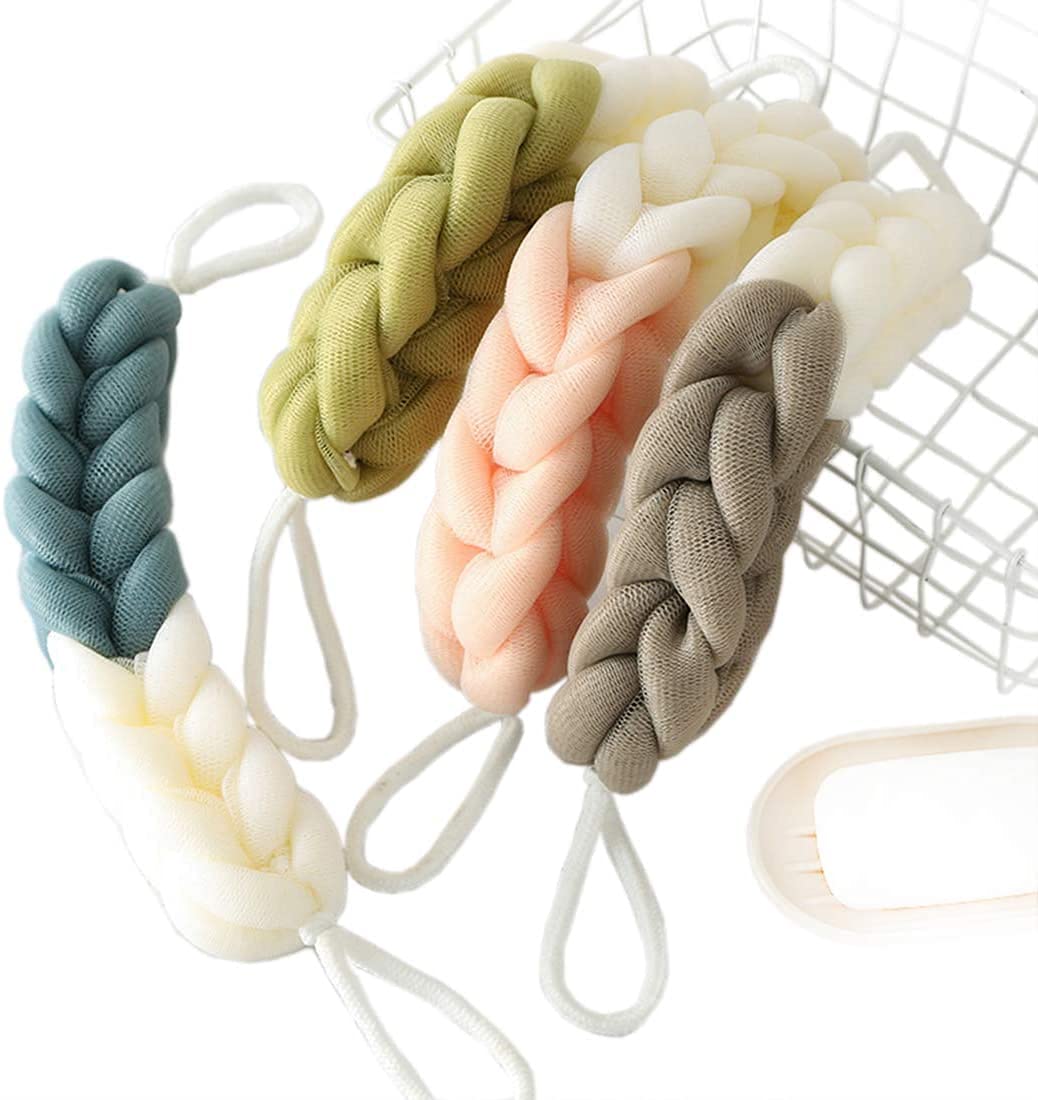 ELECSAZKMAGIC ? 2 Pack Long Stretch Back Sponge with Rope Back Scrubber Bath Shower Mesh Sponge Exfoliating Body
