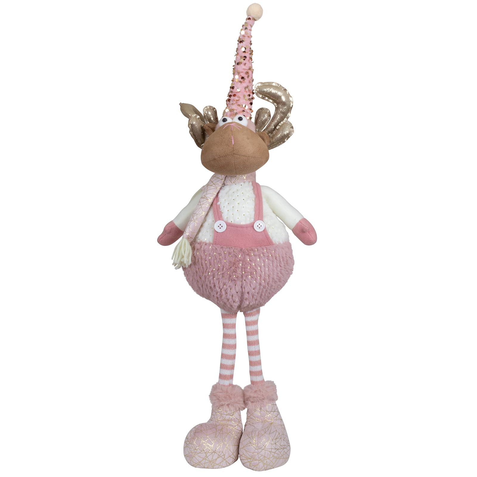Elch 60cm (73cm) Dekofigur 2 Stück rosa-weiß
