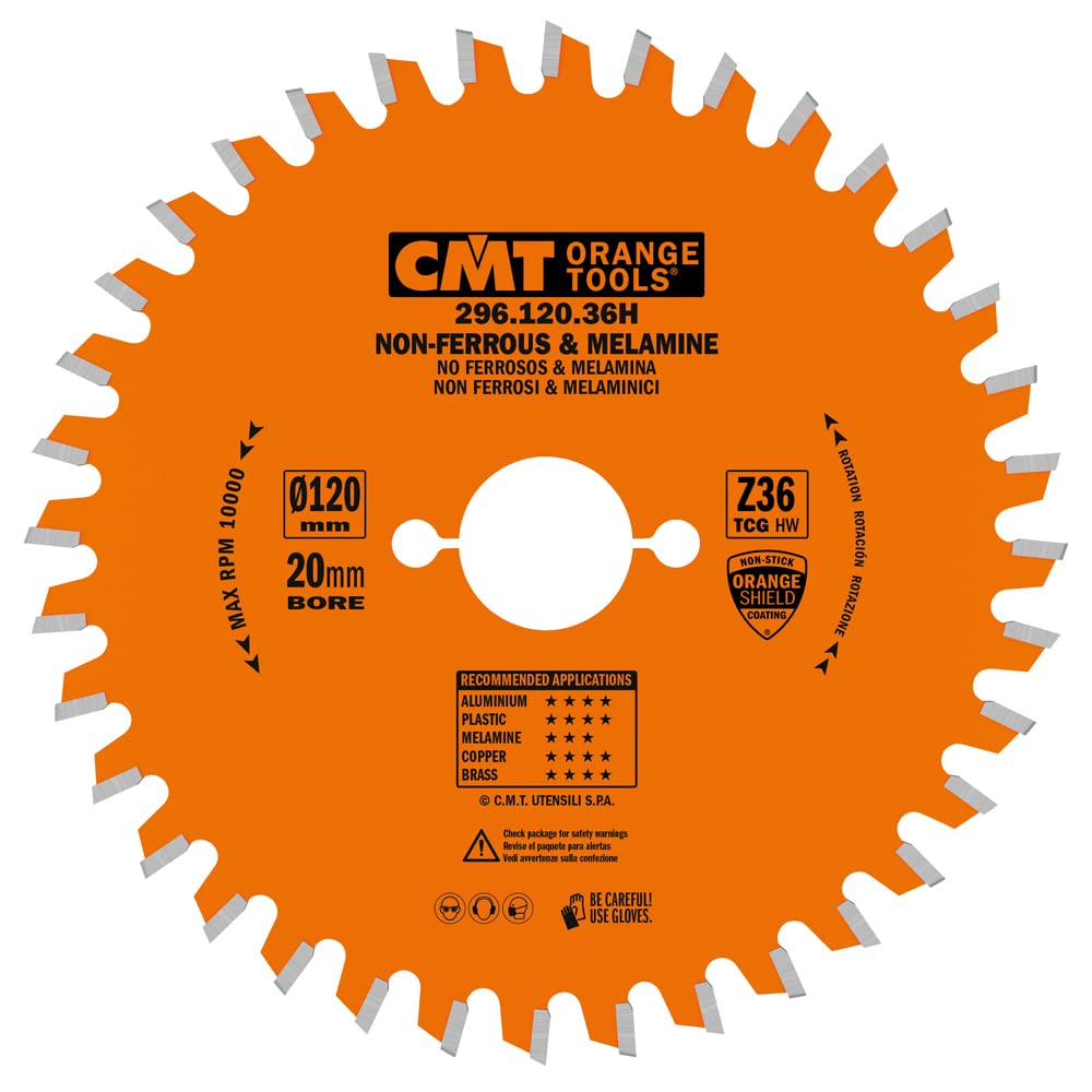 CMT 296.120.36H Lama Circolare per Materiali Non Ferrosi, Plastici e Laminati (Serie Industriale), Metallo/Grigio