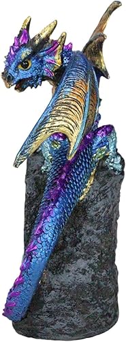 Miniatura 5 de Ebros Gift Fantasía meteorito iridiscente Dragon Guarding Quartz Faux Geoda Crystal Cavern Rock Figurine Colección Mediana Calabozos Dragones Acento