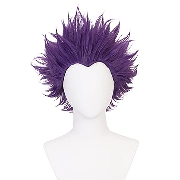 MHA Short Spiky Cosplay Wigs for Men Women Mullet wig Shinso Hitoshi