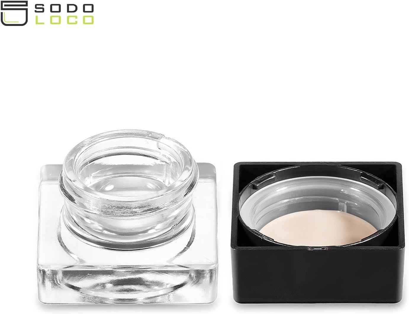 (150 Pack) 5ml Square Clear Glass Jars with Child-Resistant Lids – PTFE Lined Caps – Airtight Storage