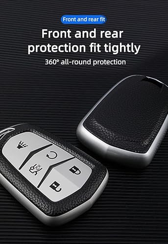 Miniatura 6 de ontto Funda para llavero de automóvil de 4 botones para Cadillac Smart Remote Key Cover Protector completo para Escalade CTS SRX XT5 ATS STS CT6 Rojo