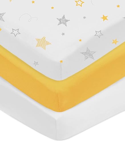 Miniatura 10 de American Baby Company - Sábana bajera ajustable de tejido de punto suave y transpirable 100% algodón, sábanas de practicuna, 27 x 39 pulgadas