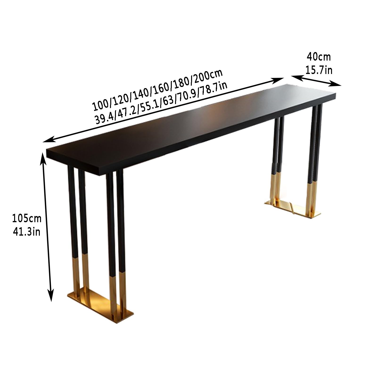 Barra de madera mesas altas y estrechas,Mesa alta con base de metal,Mesa de bar cuadrada Mesa auxiliar para exteriores,Industria madera maciza Mesa Alta Bar Mesa alta estilo country,Sin taburete(White