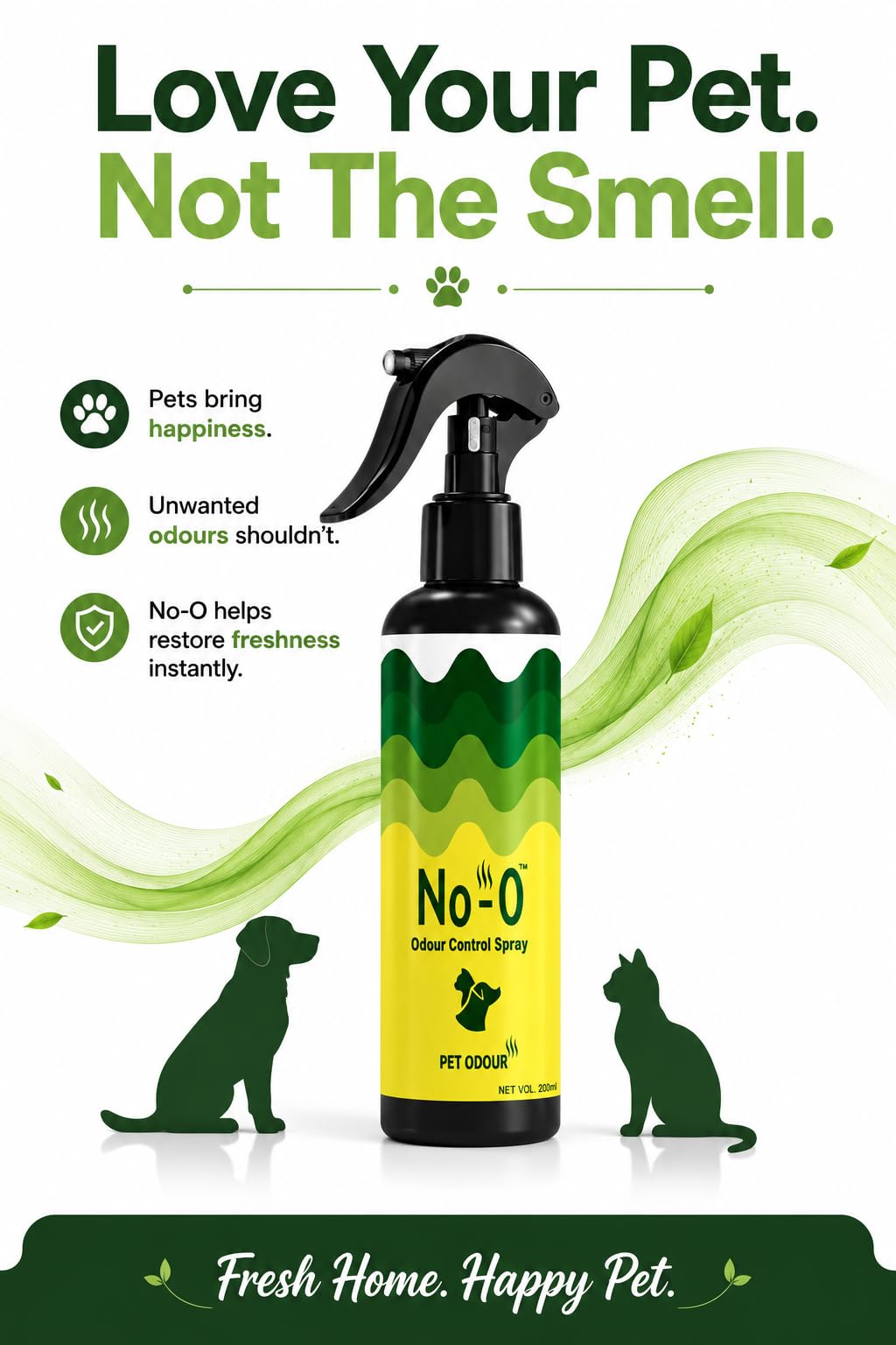 VetSafe No-O Odour Control Spray Pet Area Freshener Pet Odour Eliminator Urine And Bad Smell Remover(500 Ml, Refill Pack) 3