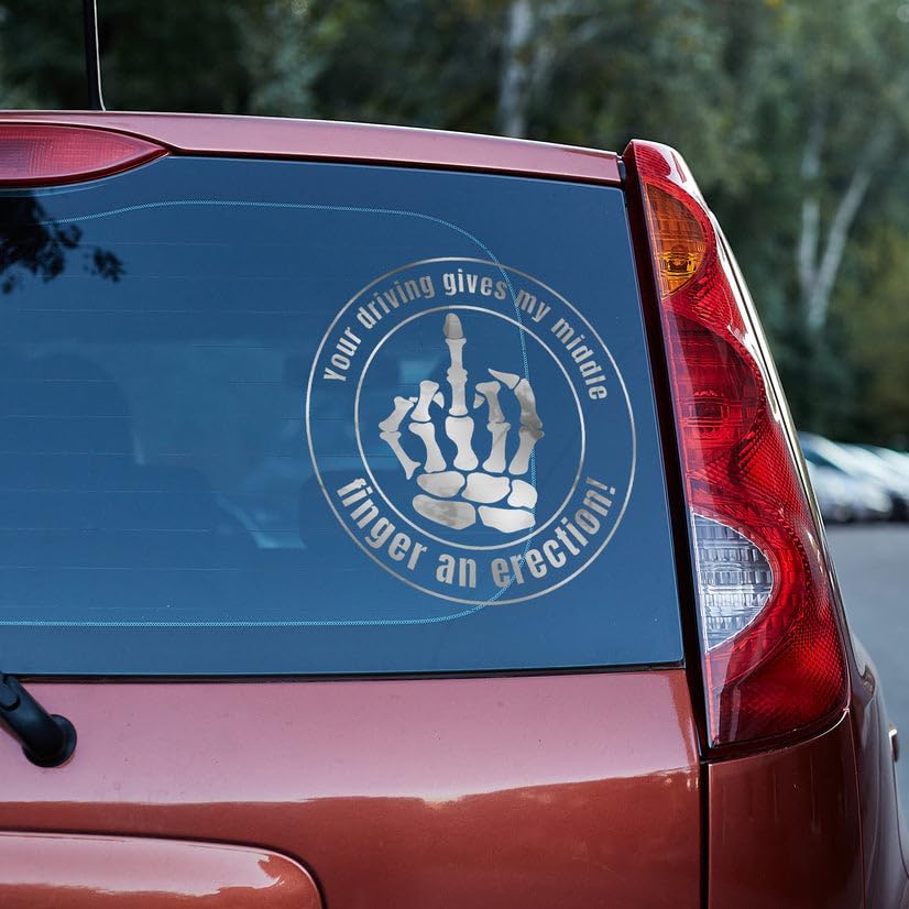 Your driving gives my middle finger an erection vinyl decal sticker,cars,trucks,boats, laptops,bumper,vinyl sticker, funny vinyl decals for cars,van,funny decals for vehicles
