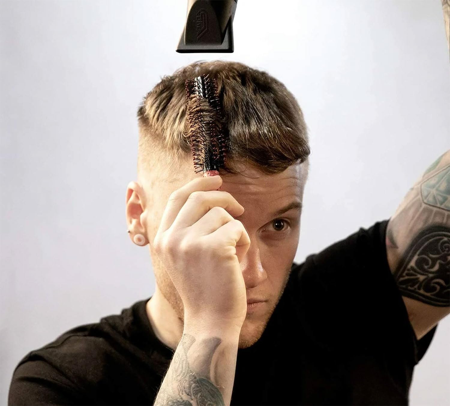 Uppercut Deluxe Quiff Roller For Hair Styling, Volumising Mens Styling Hair Brush to Lift the Hair with Spaced Ball Tipped Bristles to Prevent Pulling