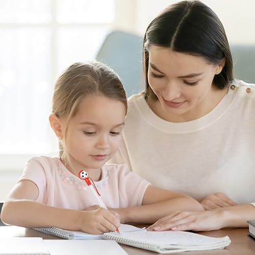 Miniatura 5 de Cobee Bolígrafos de fútbol, 10 bolígrafos retráctiles de fútbol de 0.039 in de punta media, bolígrafos de escritura de agarre suave, bolígrafos