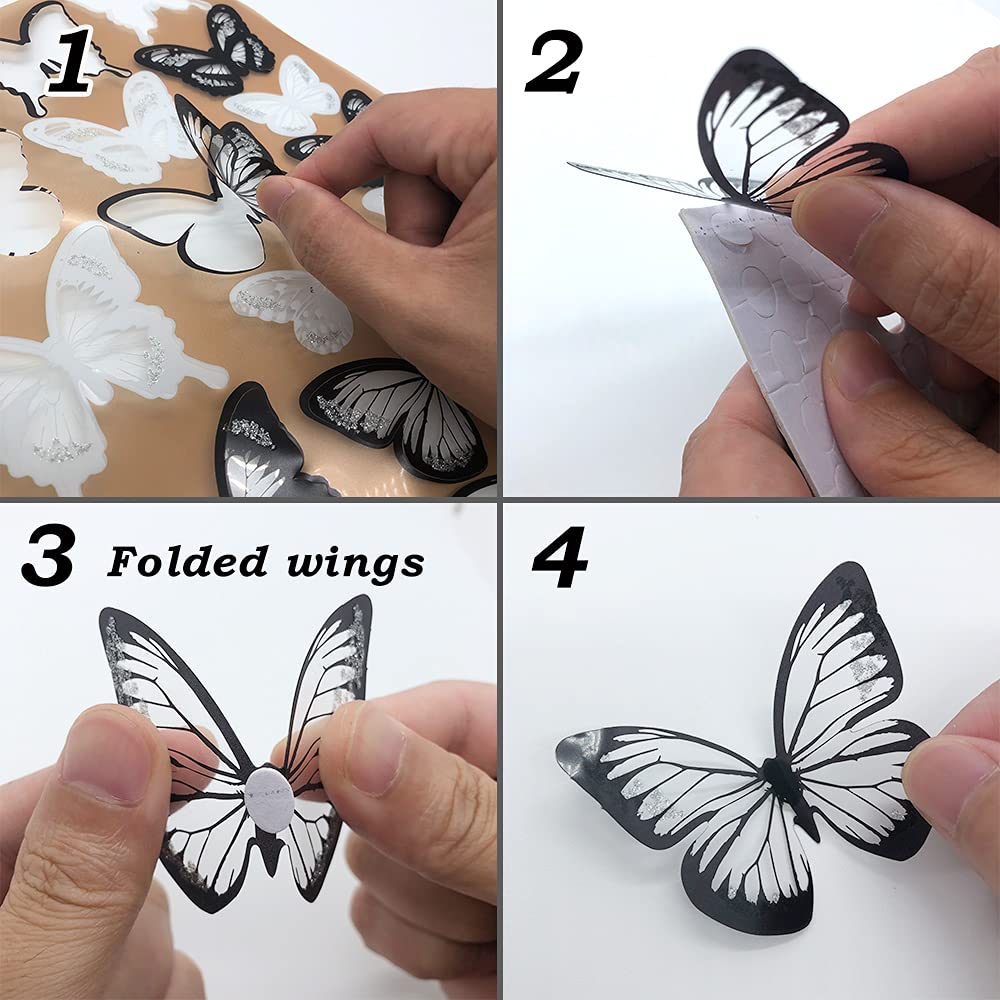 Inspirational Wall Decals with 3D Butterfly, Vinyl Wall Quotes Stickers
