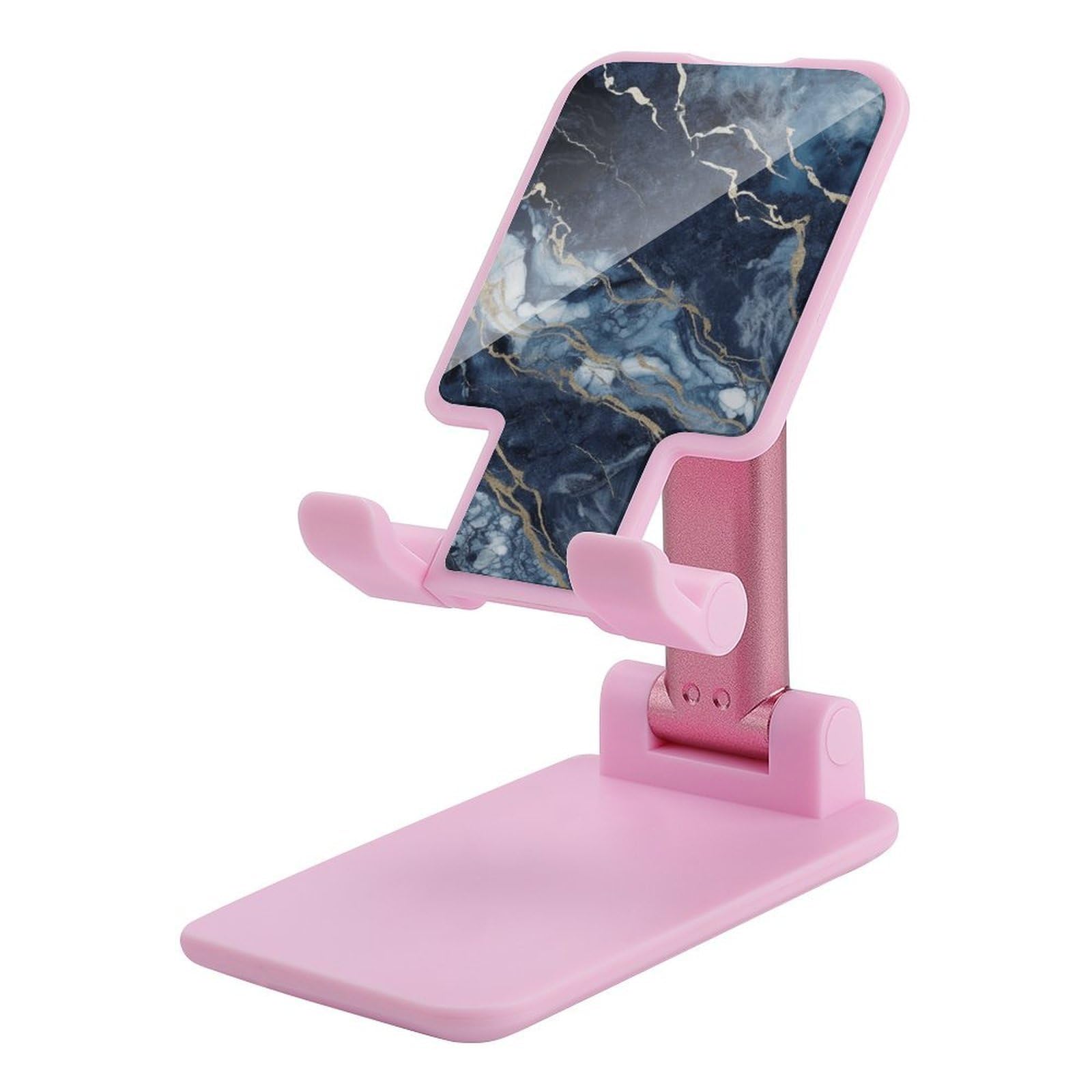 Support téléphone pliable bureau marbre bleu marine universel - 7