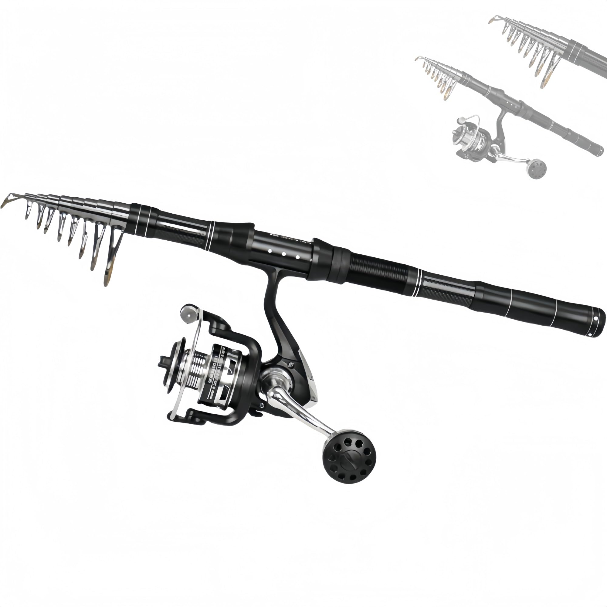 yacoxe Fishing rod， Light Weight Fishing Pole ，Fishing rod starter kit, fishing set, fishing accessories with carry bag, suitable for water, ocean, lake, etc., fishing gifts for men and women(2.4m)