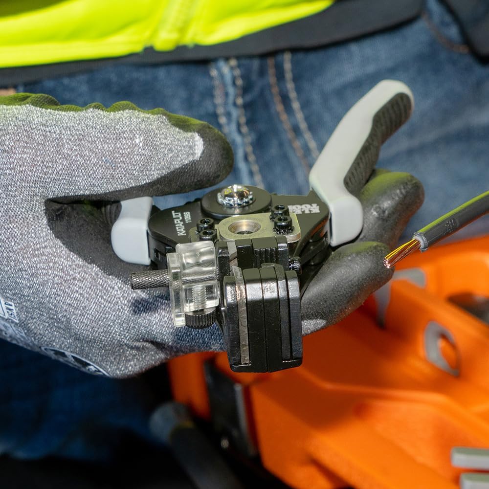 Klein Tools 11069S Automatic Solar Wire Stripper, Precision Stripping for 6 to 12 AWG Solid and 8 to 14 AWG PV Electrical Stranded Wire