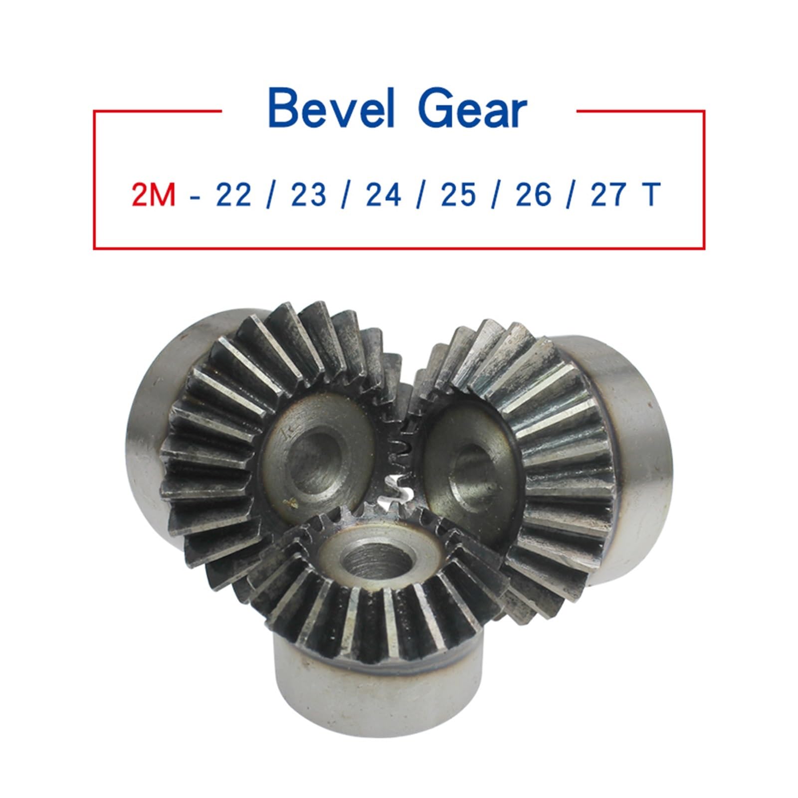 Bevel Gear Pinion Hardware Mechanical 1pcs Bevel Gear 2M22T/23T/24T/25T/26T/27T Gear Process Hole 90 Degrees Meshing Angle Carbon Steel Transmission Ratio 1:1 Transmission Part(23 Teeth)