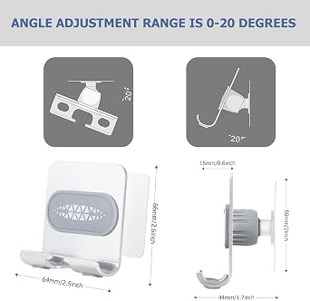 Shower Mount Phone Holder - Adjustable Cell Phone Stand with Adhesive Pads for Bathroom and Kitchen (1 PCS)