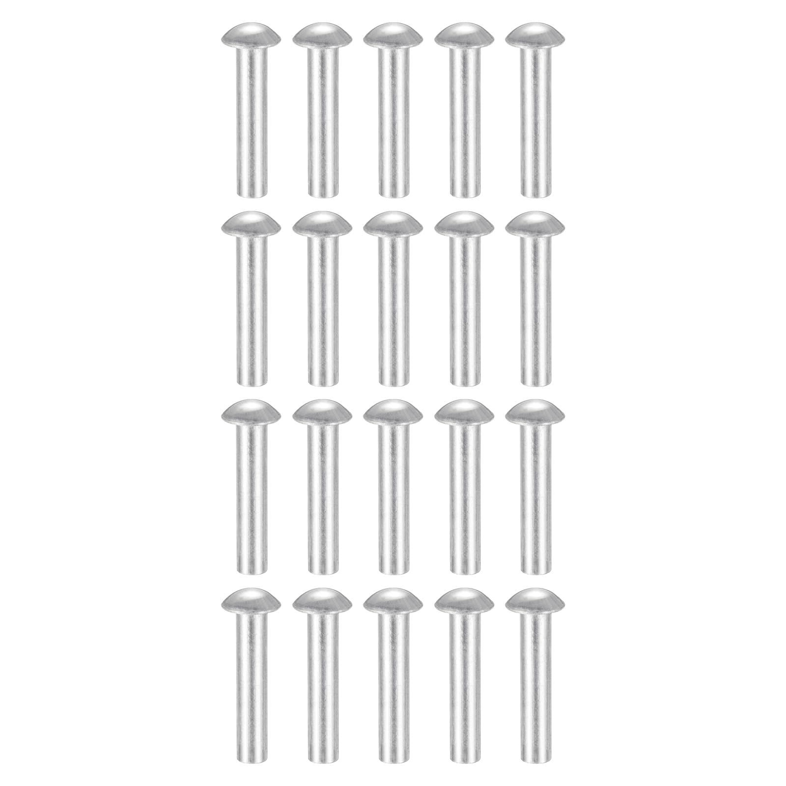 uxcell 200 rivetti a testa bombata, M6 x 30 mm, in alluminio massiccio, rivetti di fissaggio per barche, giunzioni e riparazioni di macchinari di navi, aeromobili, tonalità argento