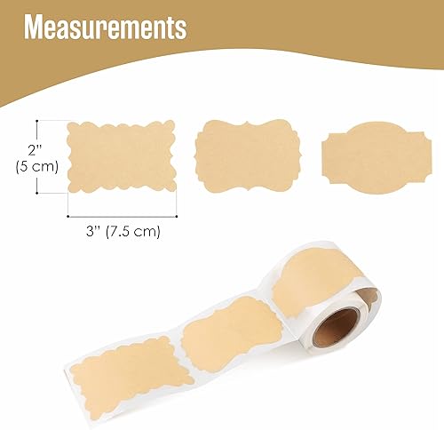 Miniatura 2 de Houseables Etiquetas adhesivas para tarros, calcomanías de etiqueta, 2 x 3 pulgadas, paquete de 100 unidades, marrón, papel, autoadhesivo, adhesivo
